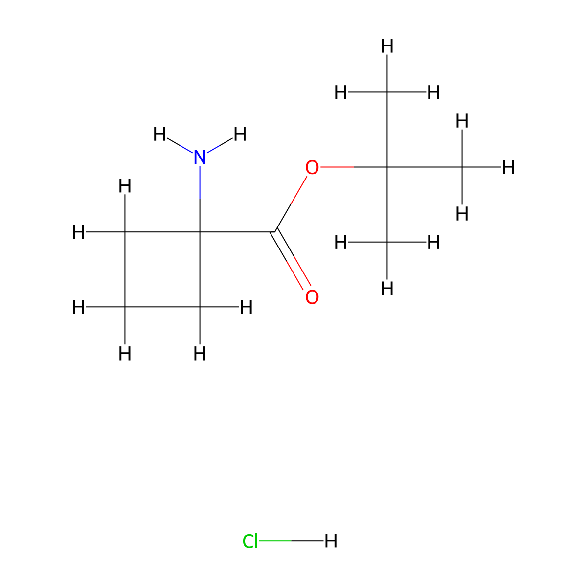 Tert-butyl 1-aminocyclobutane-1-carboxylate hydrochloride molecular structure, CAS 2228807-71-2