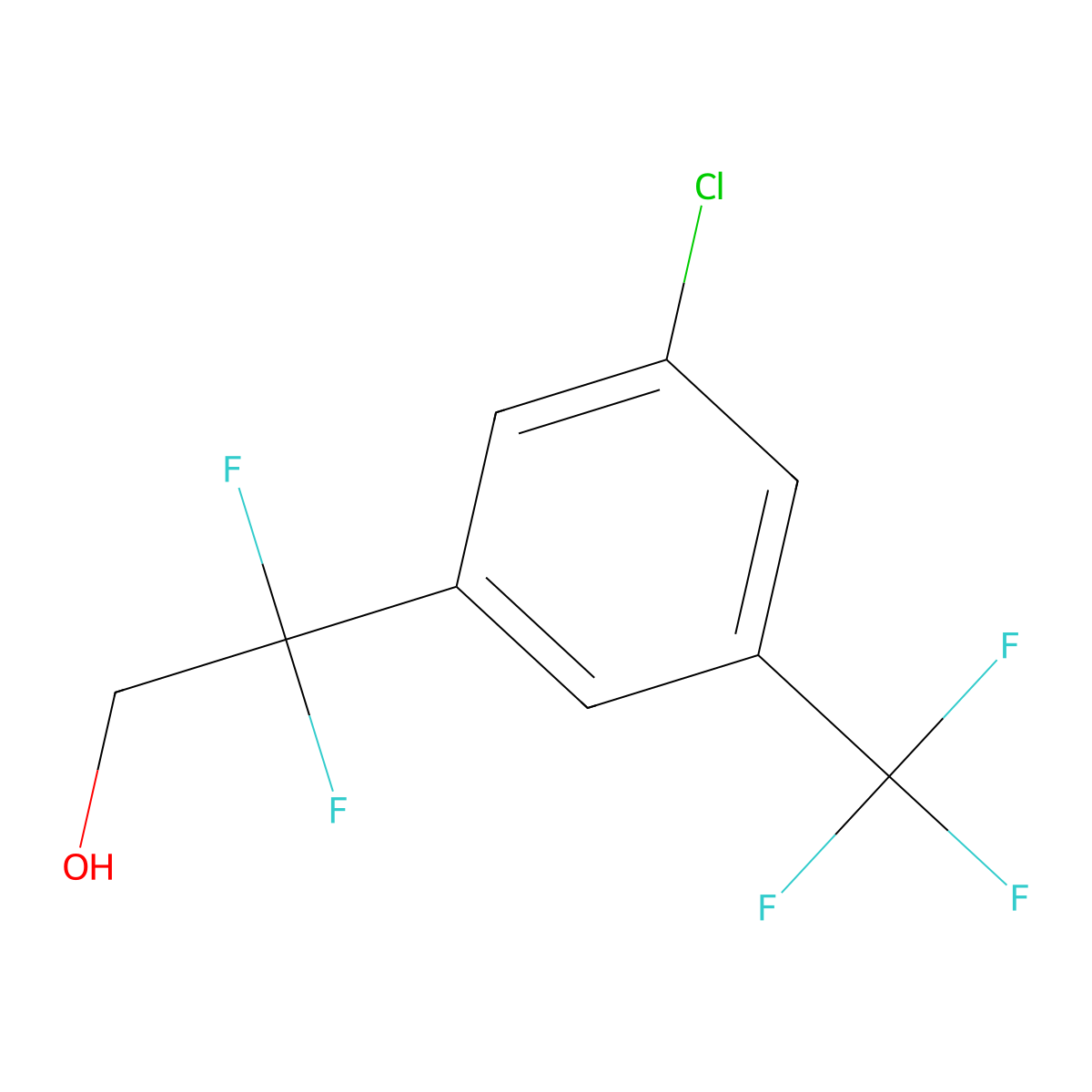 2-[3-Chloro-5-(trifluoromethyl)phenyl]-2,2-difluoroethan-1-ol molecular structure, CAS 2228807-85-8