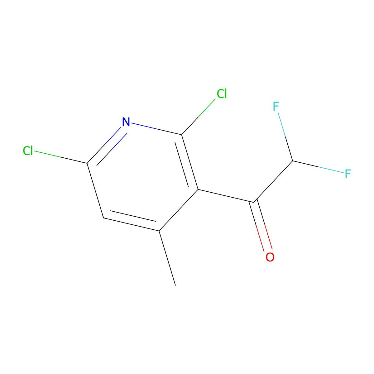 1-(2,6-Dichloro-4-methylpyridin-3-yl)-2,2-difluoroethan-1-one molecular structure, CAS 2228809-84-3