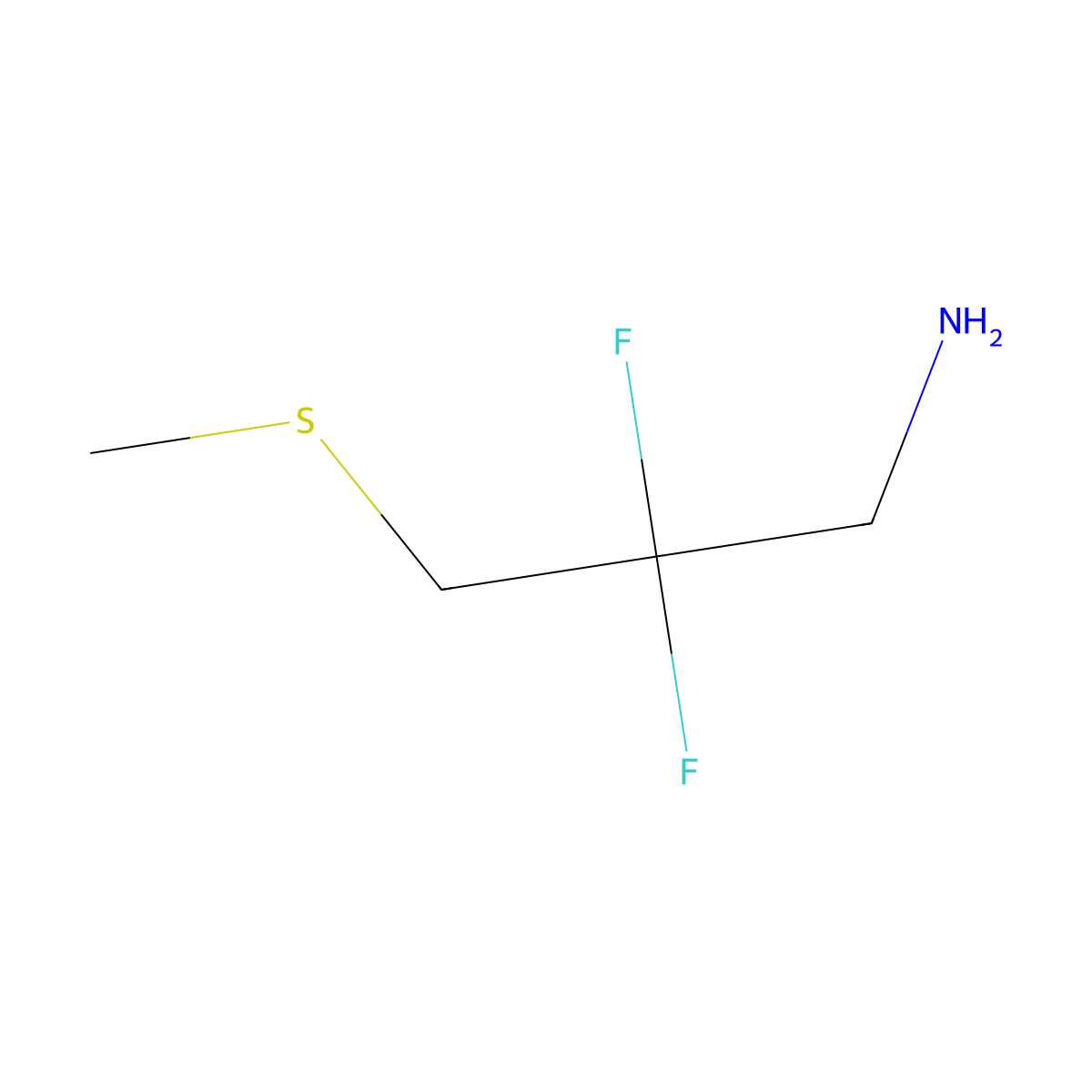 2,2-Difluoro-3-(methylsulfanyl)propan-1-amine molecular structure, CAS 2228810-06-6