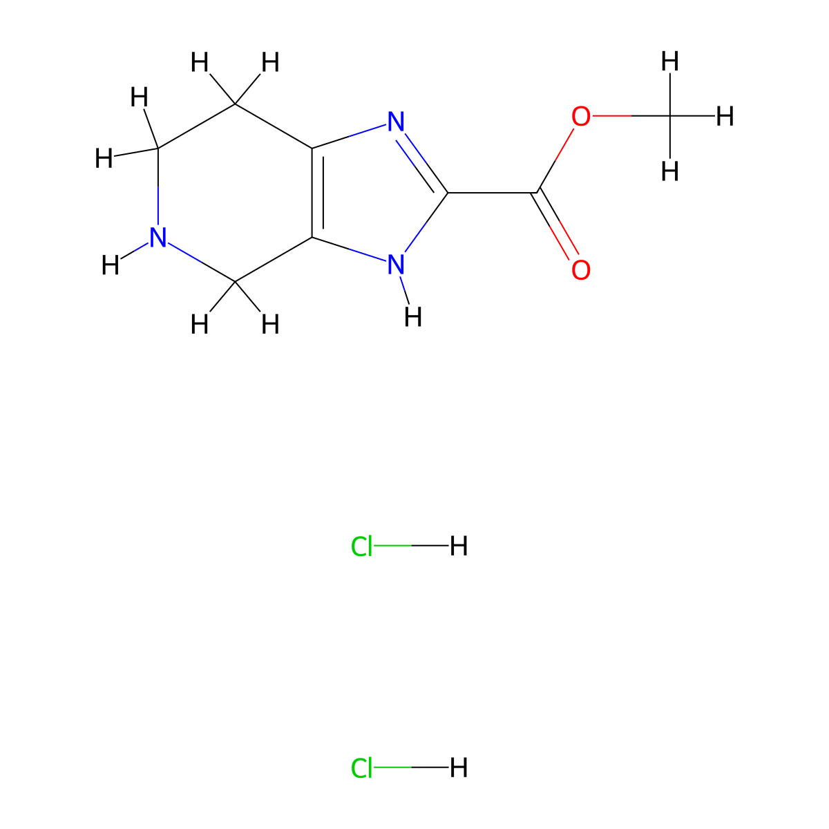 methyl 1H,4H,5H,6H,7H-imidazo[4,5-c]pyridine-2-carboxylate dihydrochloride molecular structure, CAS 2228811-15-0