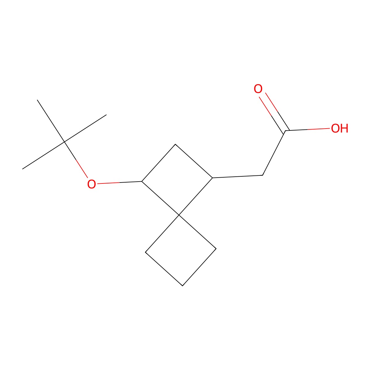 2-[3-(Tert-butoxy)spiro[3.3]heptan-1-yl]acetic acid molecular structure, CAS 2228811-43-4