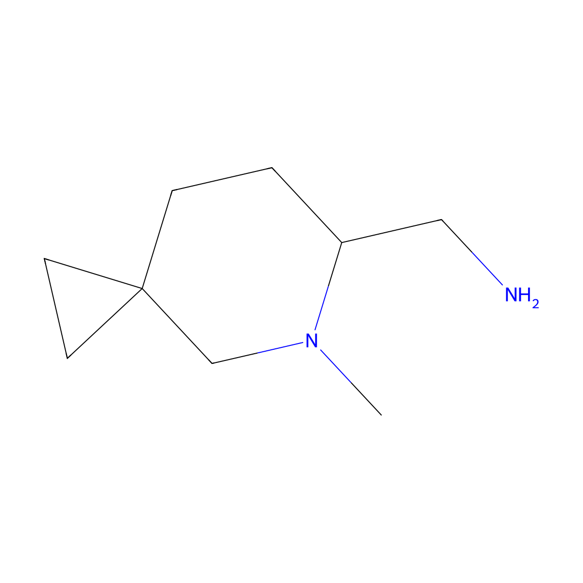 1-{5-Methyl-5-azaspiro[2.5]octan-6-yl}methanamine molecular structure, CAS 2228811-51-4