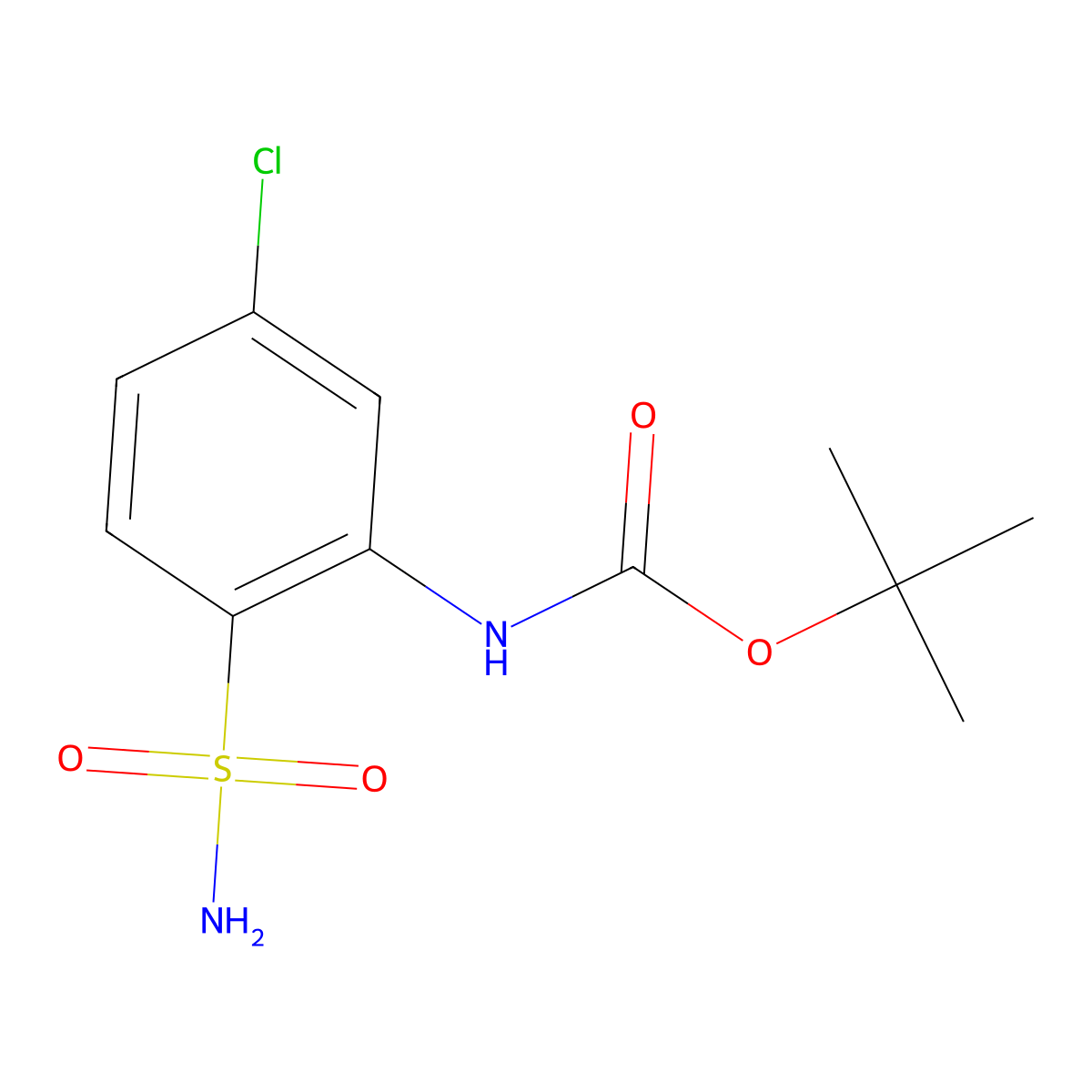 tert-butyl N-(5-chloro-2-sulfamoylphenyl)carbamate molecular structure, CAS 2228811-55-8