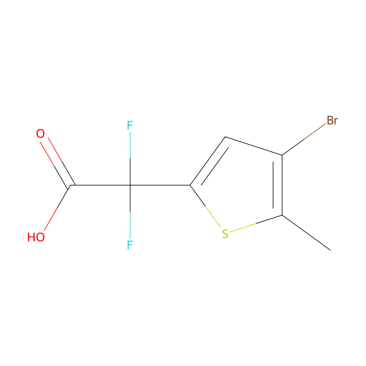 2-(4-Bromo-5-methylthiophen-2-yl)-2,2-difluoroacetic acid molecular structure, CAS 2228812-57-3