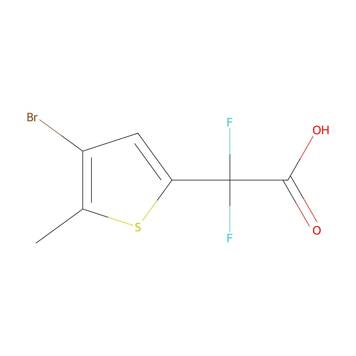 2-(4-Bromo-5-methylthiophen-2-yl)-2,2-difluoroacetic acid molecular structure, CAS 2228812-57-3