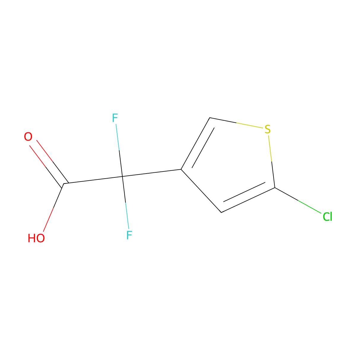 2-(5-Chlorothiophen-3-yl)-2,2-difluoroacetic acid molecular structure, CAS 2228813-23-6