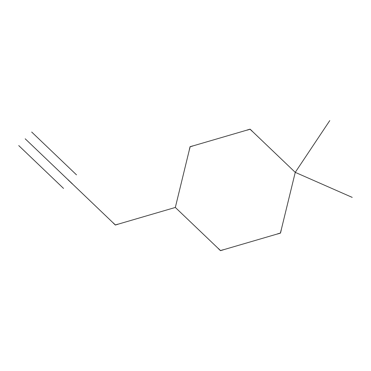 1,1-Dimethyl-4-(prop-2-yn-1-yl)cyclohexane molecular structure, CAS 2228815-76-5