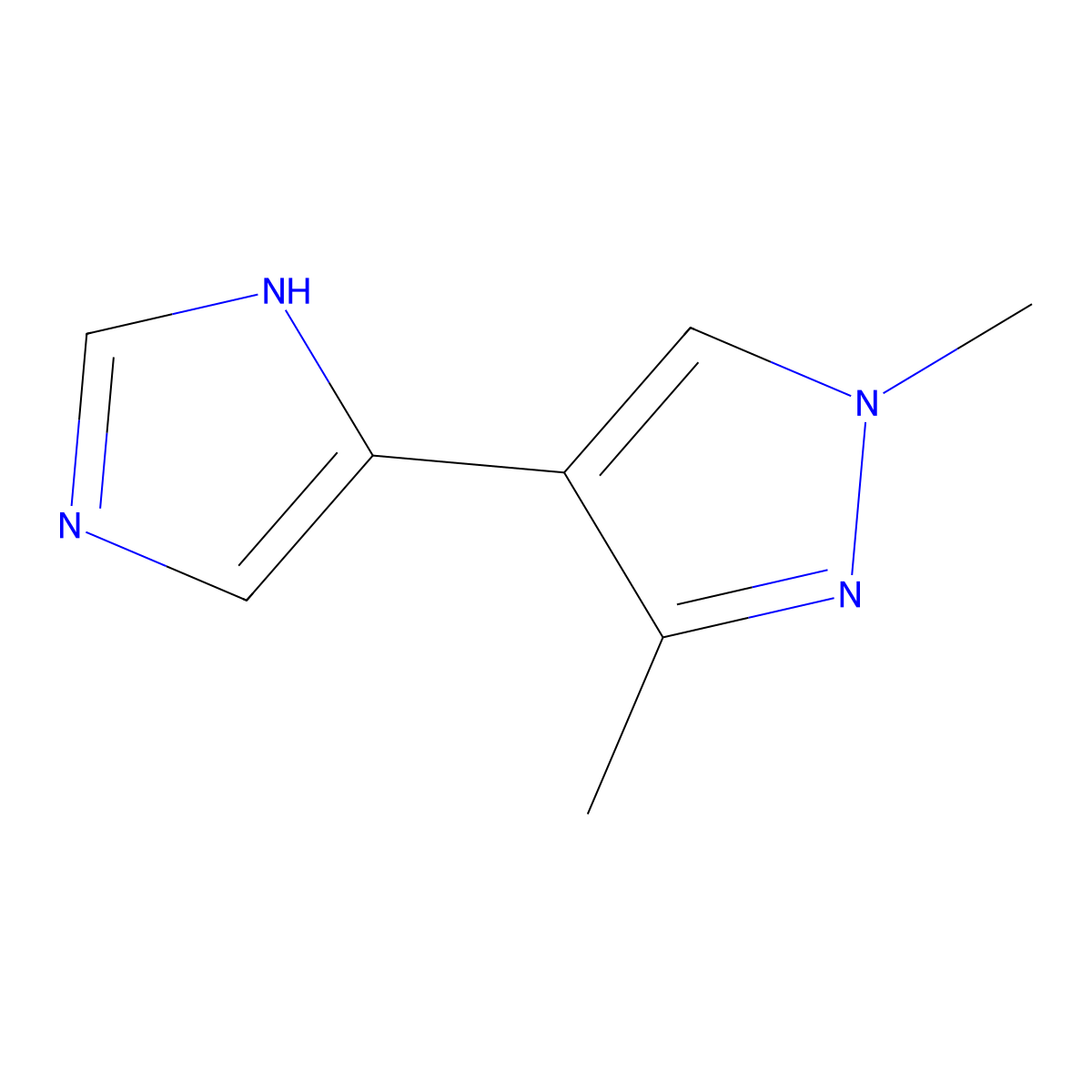 4-(1H-imidazol-4-yl)-1,3-dimethyl-1H-pyrazole molecular structure, CAS 2228816-01-9