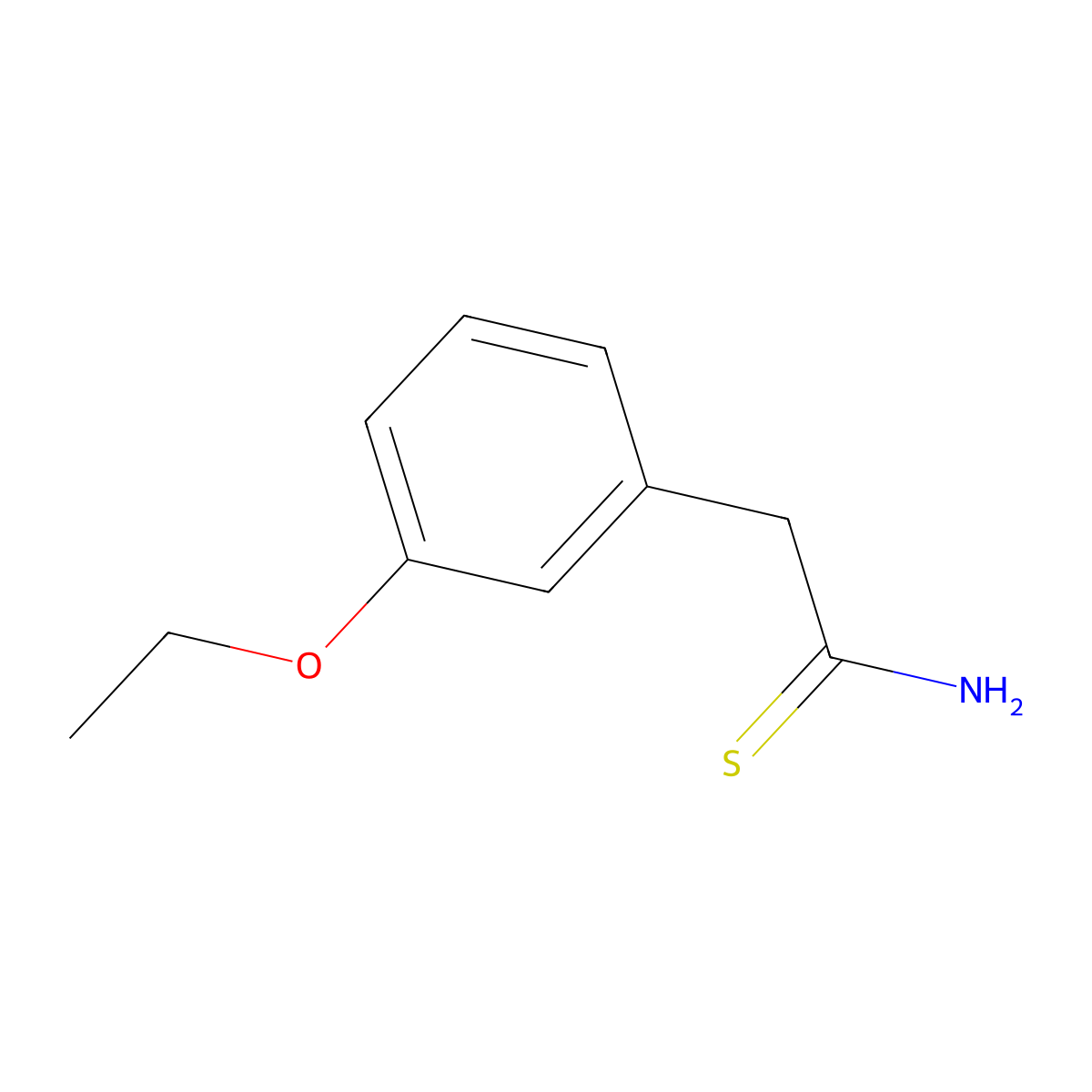 2-(3-Ethoxyphenyl)ethanethioamide molecular structure, CAS 2228816-13-3