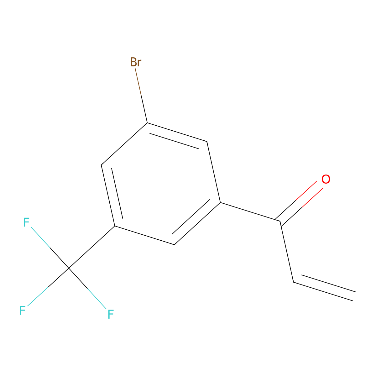 1-[3-Bromo-5-(trifluoromethyl)phenyl]prop-2-en-1-one molecular structure, CAS 2228816-40-6
