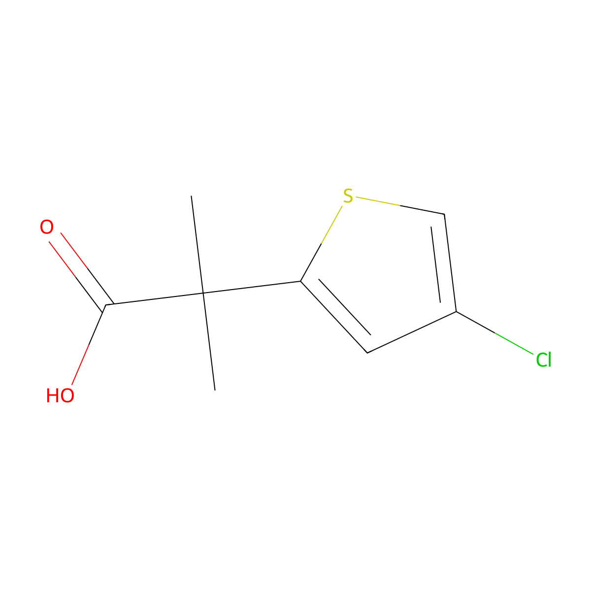 2-(4-Chlorothiophen-2-yl)-2-methylpropanoic acid molecular structure, CAS 2228819-78-9