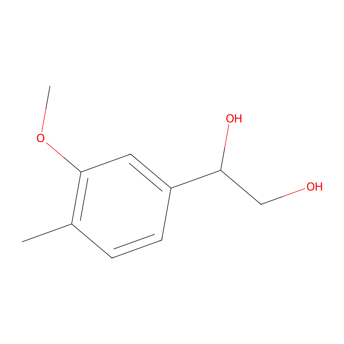 1-(3-Methoxy-4-methylphenyl)ethane-1,2-diol molecular structure, CAS 2228820-71-9