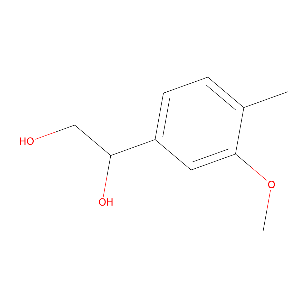 1-(3-Methoxy-4-methylphenyl)ethane-1,2-diol molecular structure, CAS 2228820-71-9