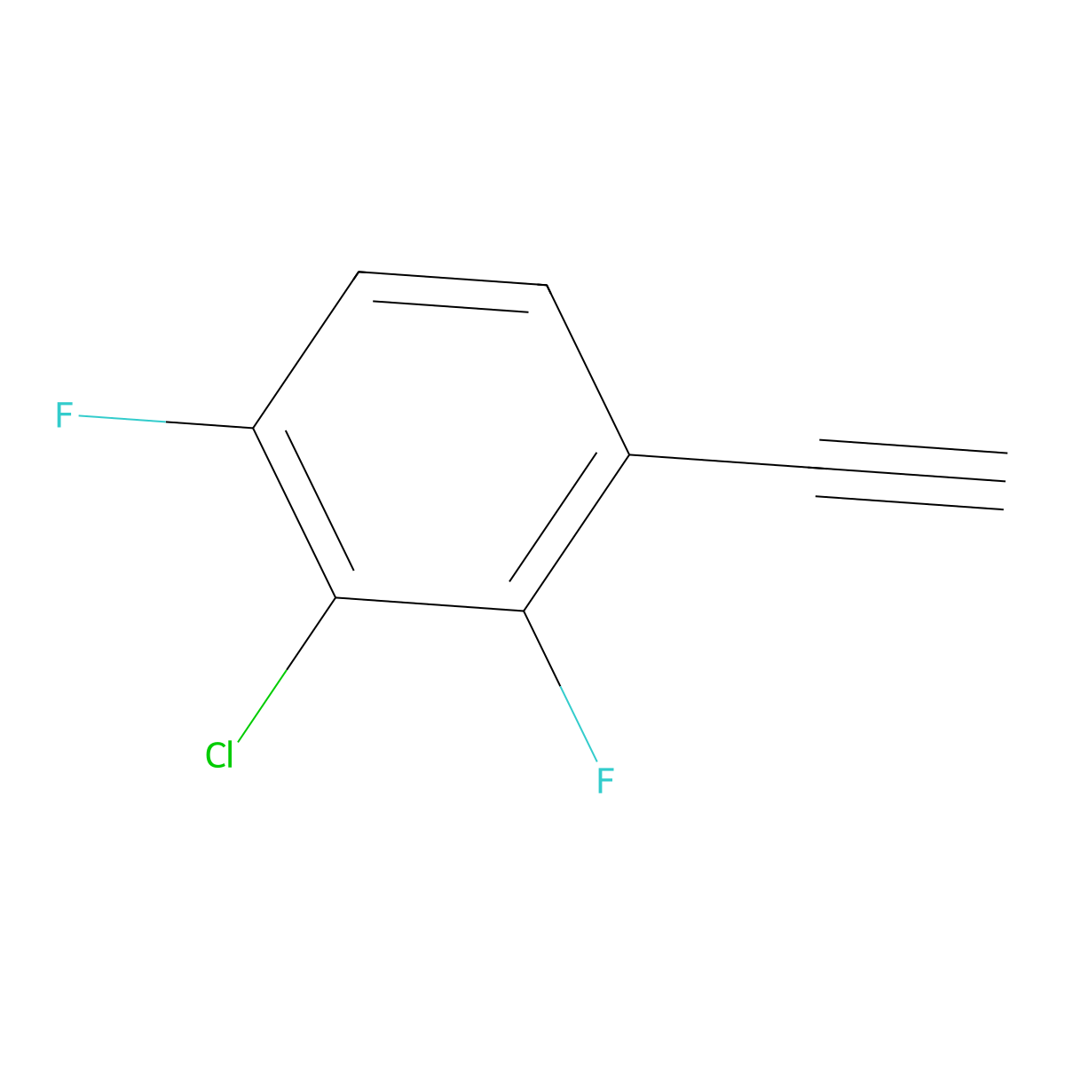 2-Chloro-4-ethynyl-1,3-difluorobenzene molecular structure, CAS 2228822-56-6