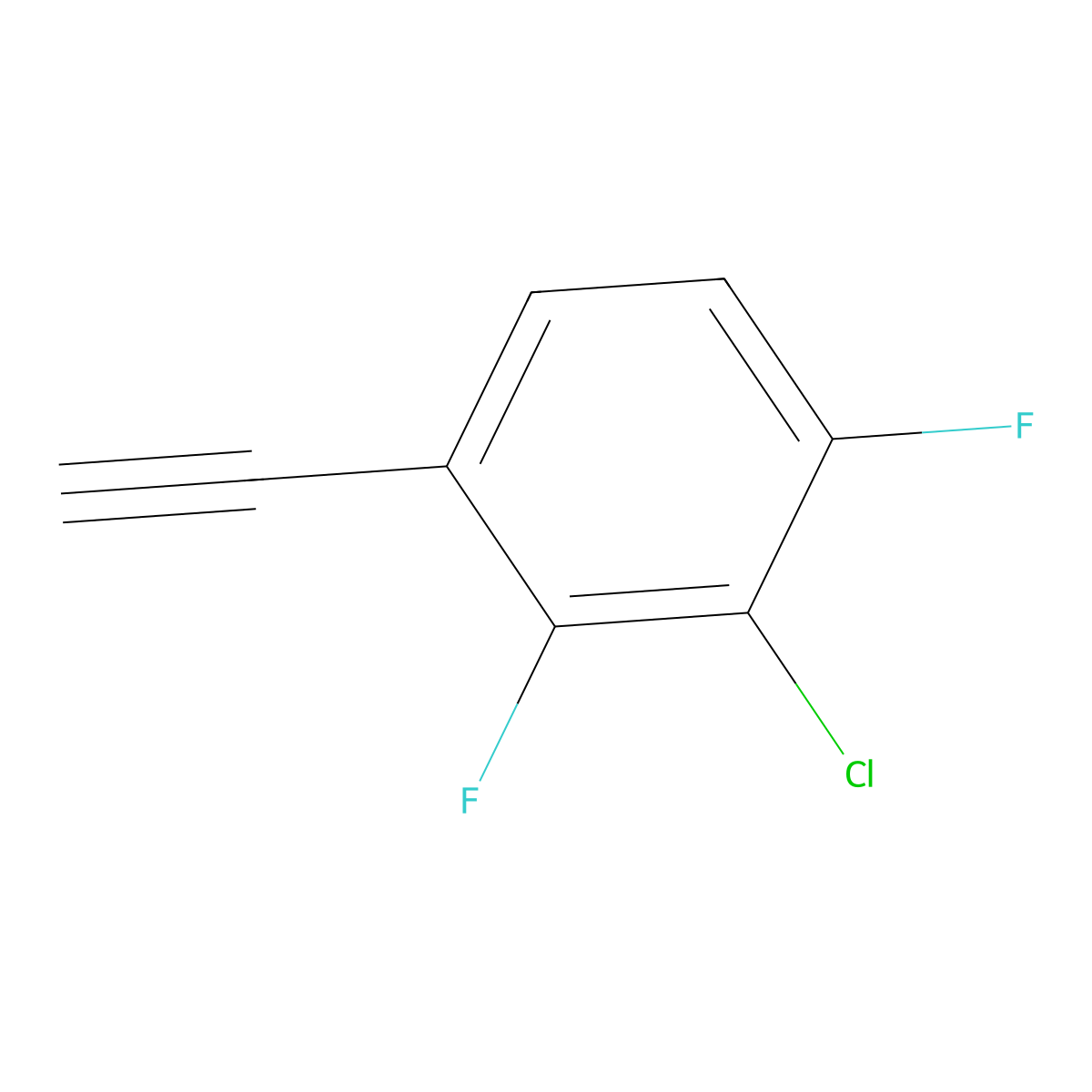 2-Chloro-4-ethynyl-1,3-difluorobenzene molecular structure, CAS 2228822-56-6