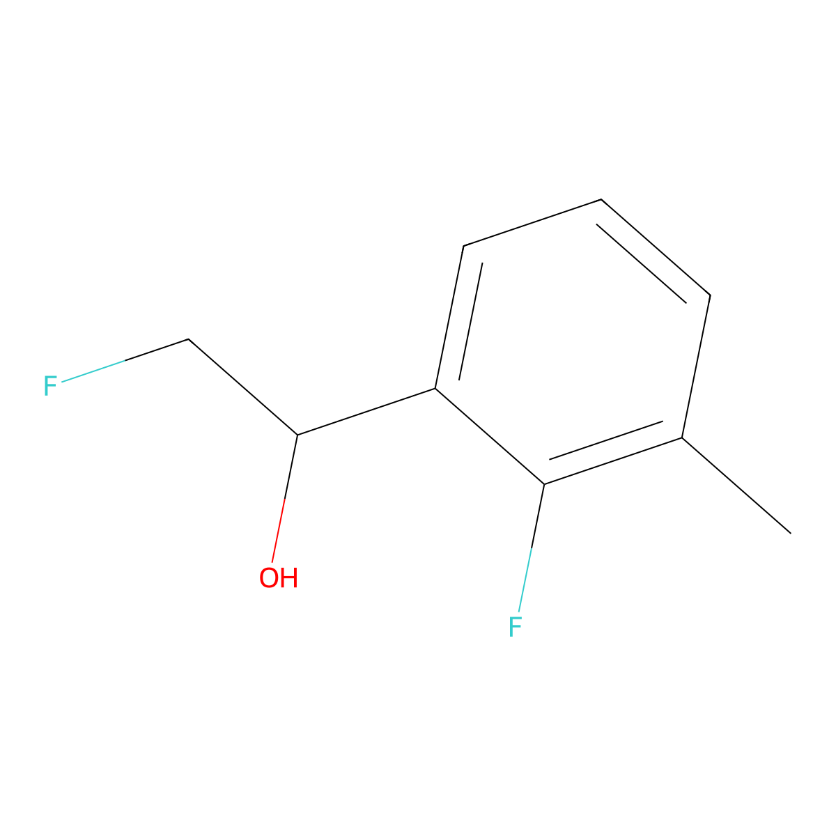 2-Fluoro-1-(2-fluoro-3-methylphenyl)ethan-1-ol molecular structure, CAS 2228822-99-7