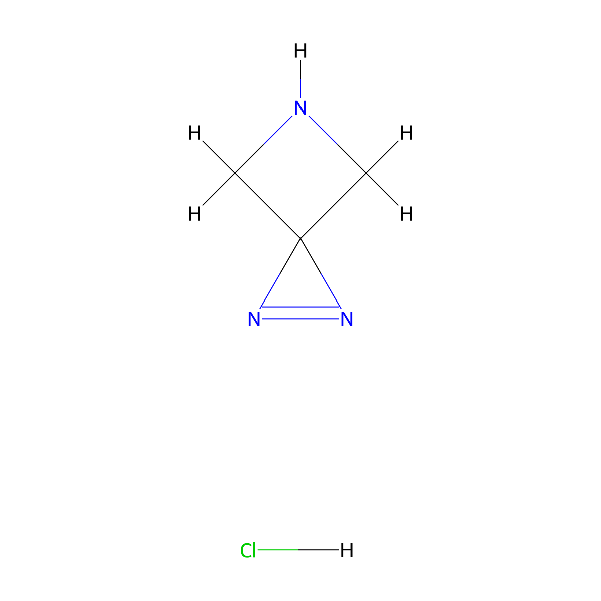 1,2,5-Triazaspiro(2.3)hex-1-ene hydrochloride molecular structure, CAS 2228823-96-7