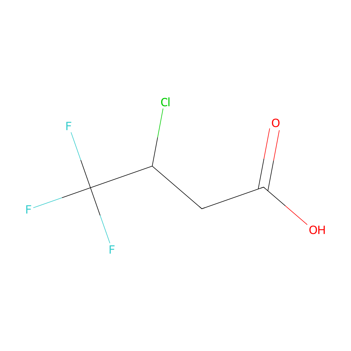 3-Chloro-4,4,4-trifluorobutanoic acid molecular structure, CAS 2228824-02-8