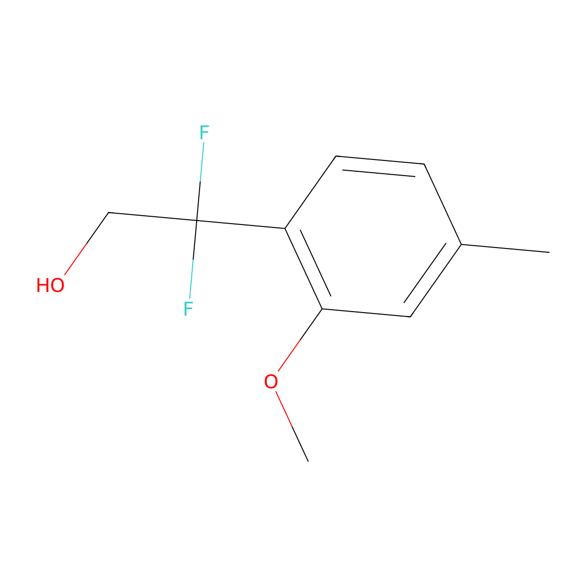 2,2-Difluoro-2-(2-methoxy-4-methylphenyl)ethan-1-ol molecular structure, CAS 2228824-79-9