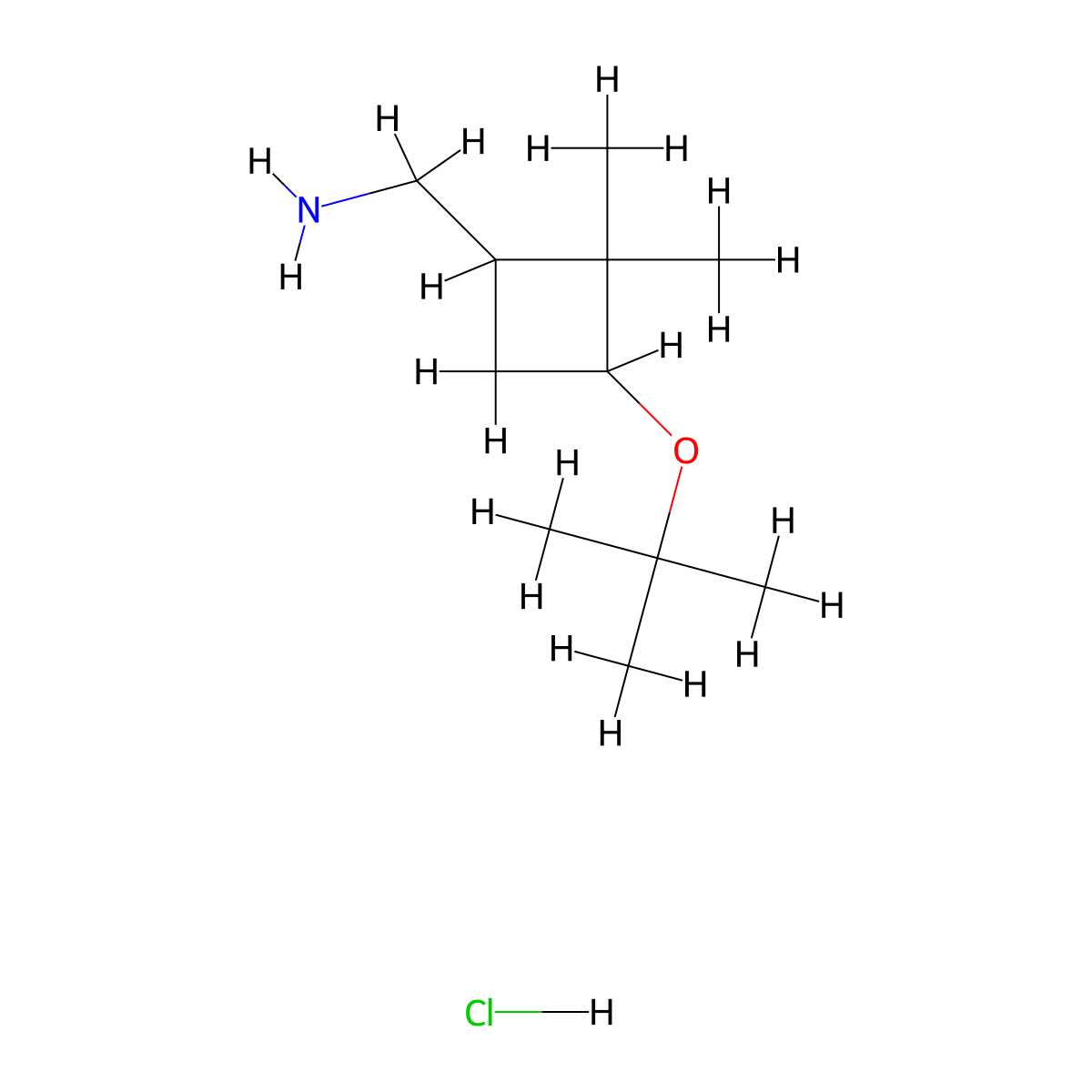 [3-(Tert-butoxy)-2,2-dimethylcyclobutyl]methanamine hydrochloride molecular structure, CAS 2228825-11-2