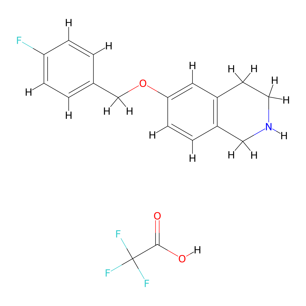 6-[(4-Fluorophenyl)methoxy]-1,2,3,4-tetrahydroisoquinoline trifluoroacetic acid molecular structure, CAS 2228825-13-4