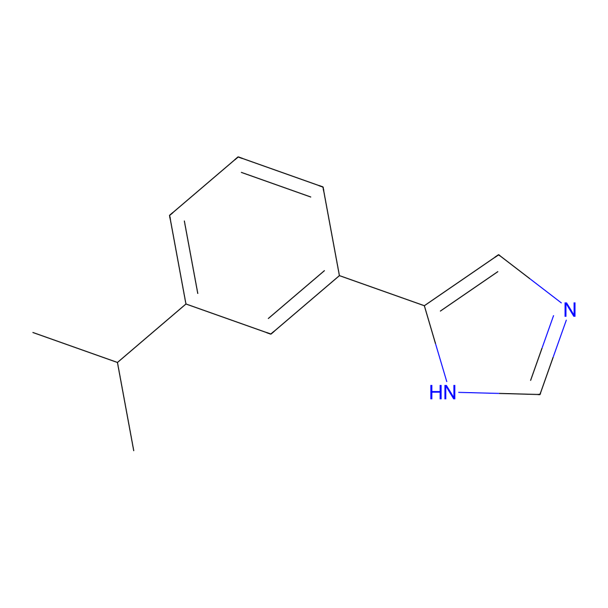 4-[3-(propan-2-yl)phenyl]-1H-imidazole molecular structure, CAS 2228825-18-9