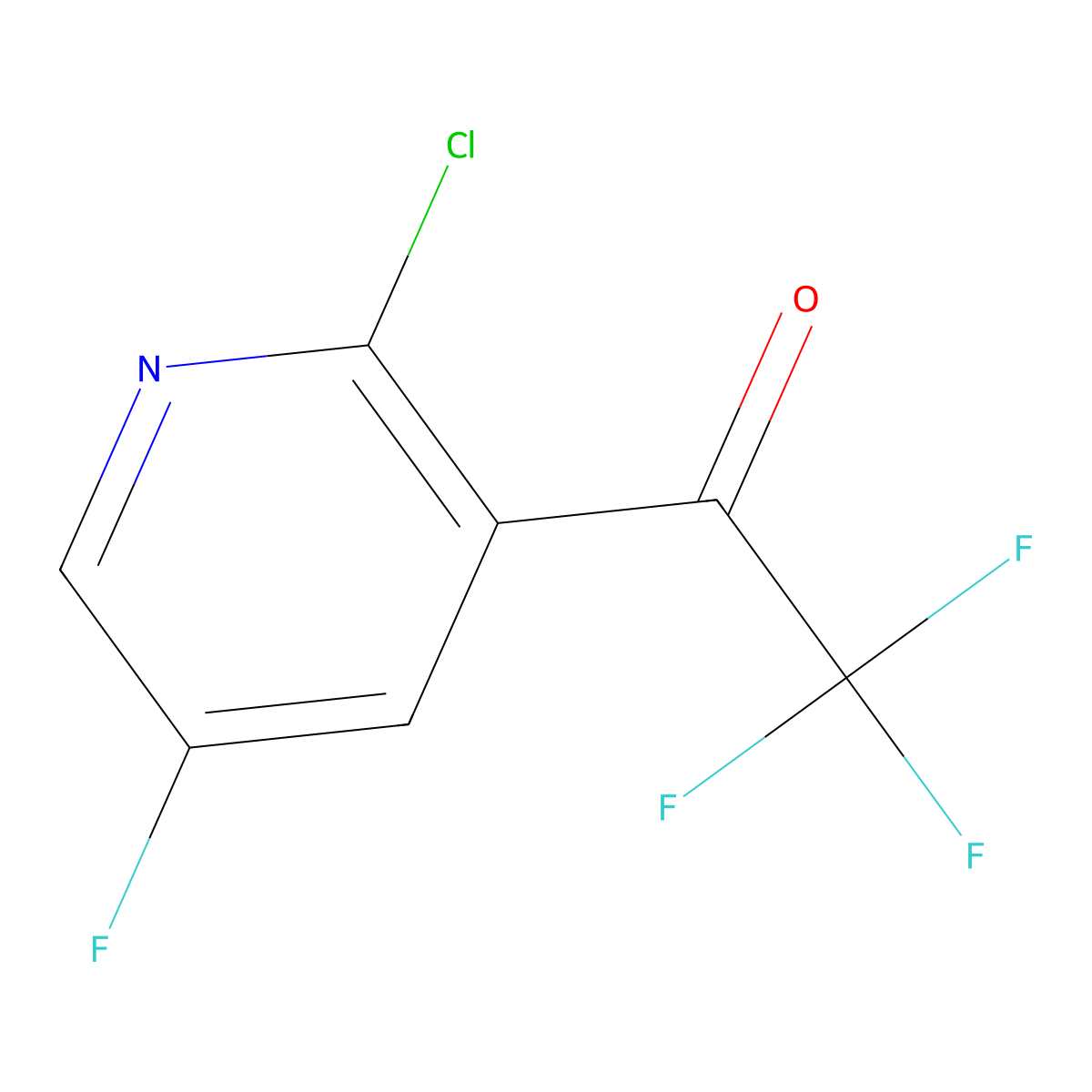 1-(2-Chloro-5-fluoropyridin-3-yl)-2,2,2-trifluoroethan-1-one molecular structure, CAS 2228826-54-6
