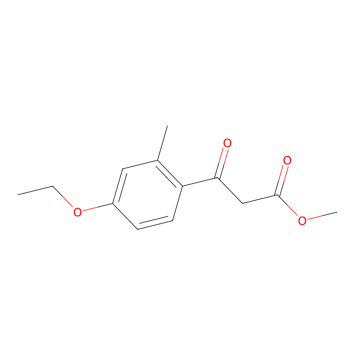 Methyl 3-(4-ethoxy-2-methylphenyl)-3-oxopropanoate molecular structure, CAS 2228829-39-6