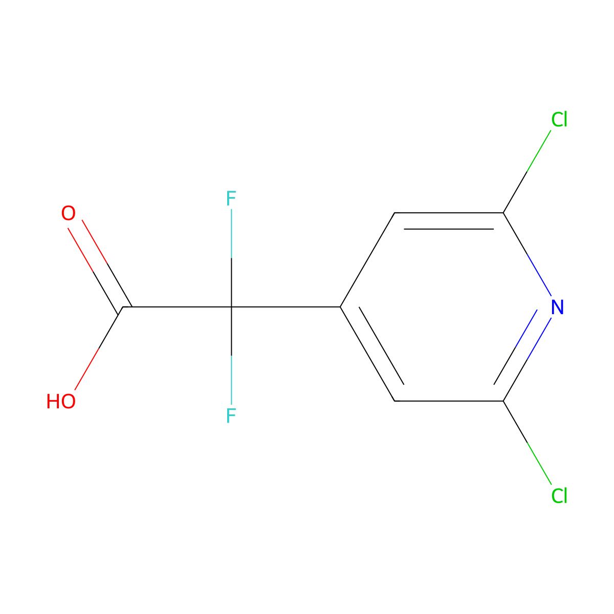 2-(2,6-Dichloropyridin-4-yl)-2,2-difluoroacetic acid molecular structure, CAS 2228830-43-9