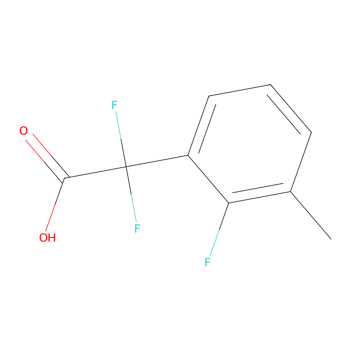 2,2-Difluoro-2-(2-fluoro-3-methylphenyl)acetic acid molecular structure, CAS 2228830-87-1