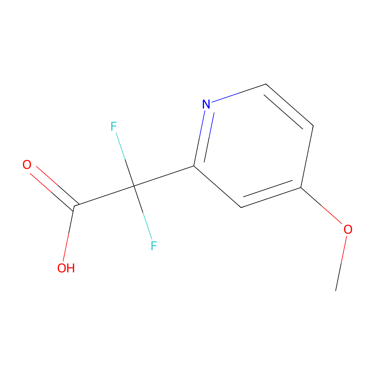 2,2-Difluoro-2-(4-methoxypyridin-2-yl)acetic acid molecular structure, CAS 2228831-34-1