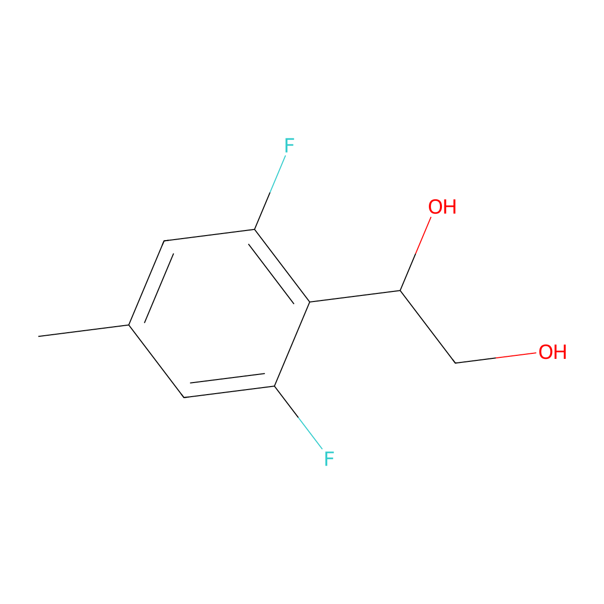 1-(2,6-Difluoro-4-methylphenyl)ethane-1,2-diol molecular structure, CAS 2228831-62-5