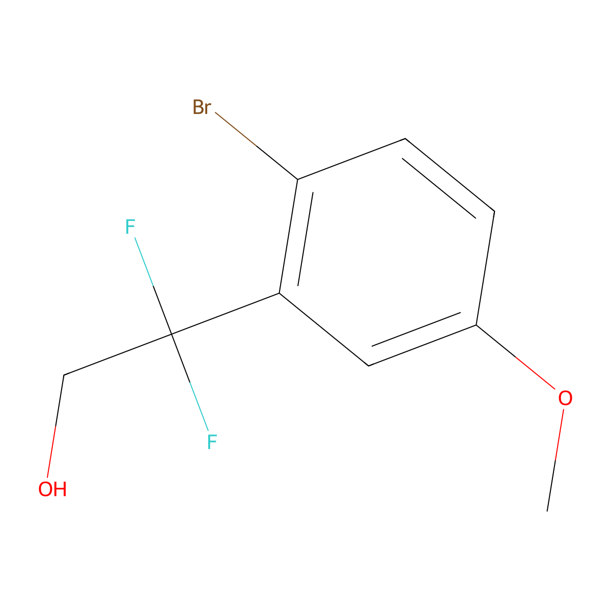 2-(2-Bromo-5-methoxyphenyl)-2,2-difluoroethan-1-ol molecular structure, CAS 2228831-82-9