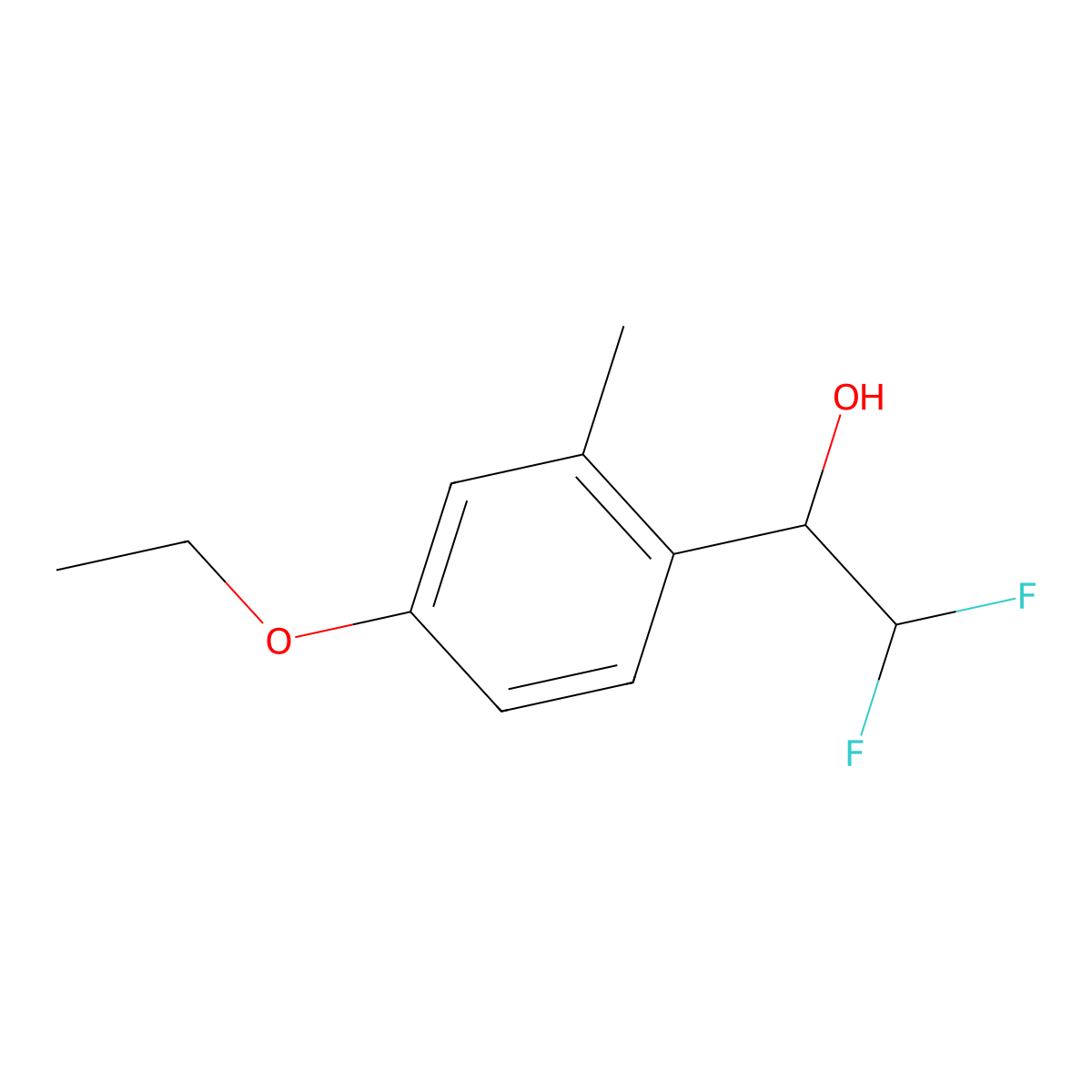 1-(4-Ethoxy-2-methylphenyl)-2,2-difluoroethan-1-ol molecular structure, CAS 2228832-01-5