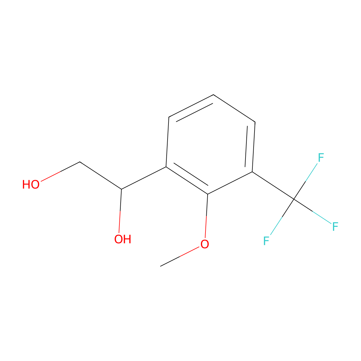 1-[2-Methoxy-3-(trifluoromethyl)phenyl]ethane-1,2-diol molecular structure, CAS 2228832-69-5