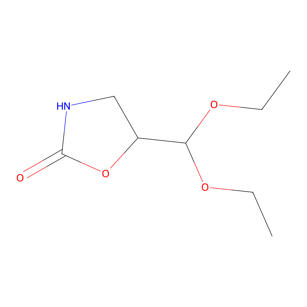 5-(Diethoxymethyl)-1,3-oxazolidin-2-one molecular structure, CAS 2228833-02-9