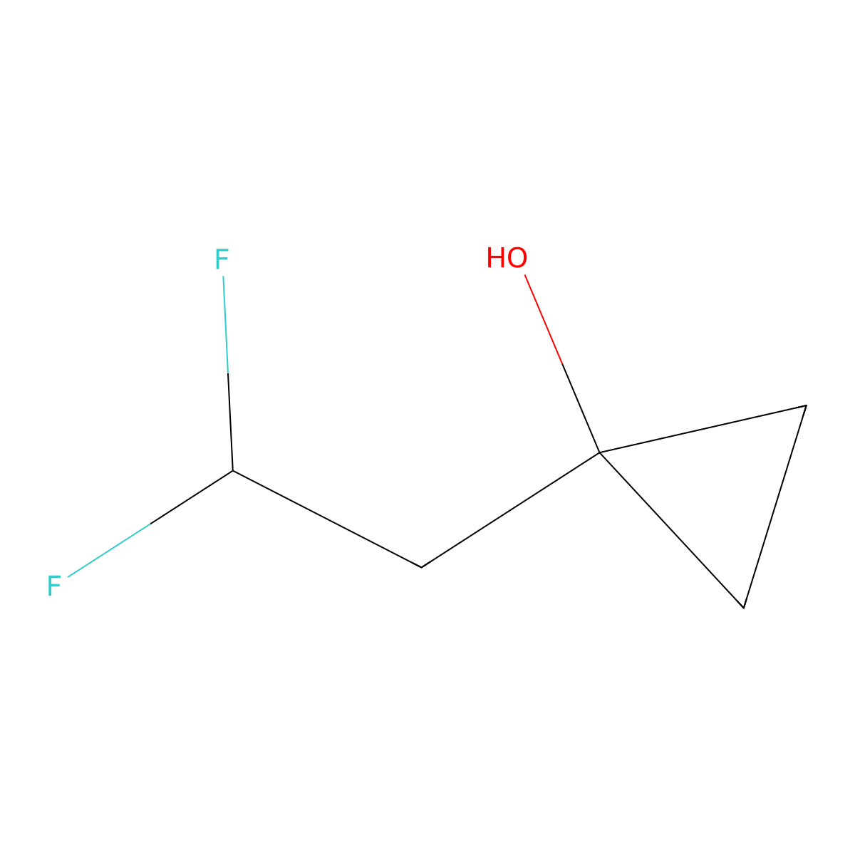 1-(2,2-Difluoroethyl)cyclopropan-1-ol molecular structure, CAS 2228833-14-3
