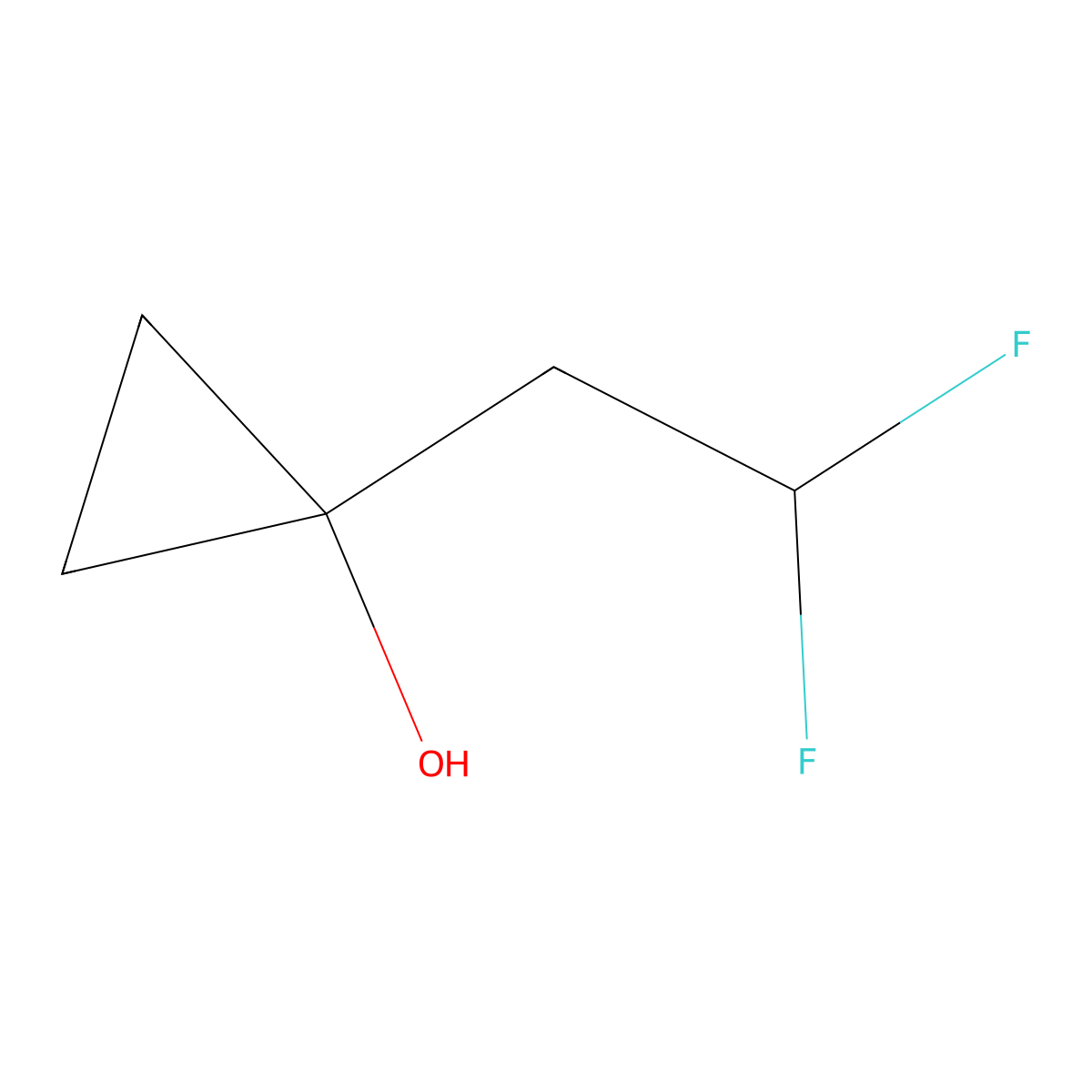 1-(2,2-Difluoroethyl)cyclopropan-1-ol molecular structure, CAS 2228833-14-3