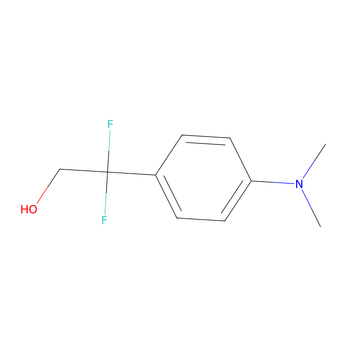 2-[4-(Dimethylamino)phenyl]-2,2-difluoroethan-1-ol molecular structure, CAS 2228833-22-3