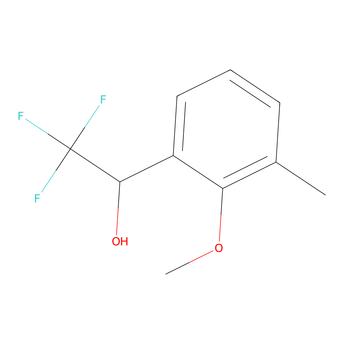 2,2,2-Trifluoro-1-(2-methoxy-3-methylphenyl)ethan-1-ol molecular structure, CAS 2228834-52-2