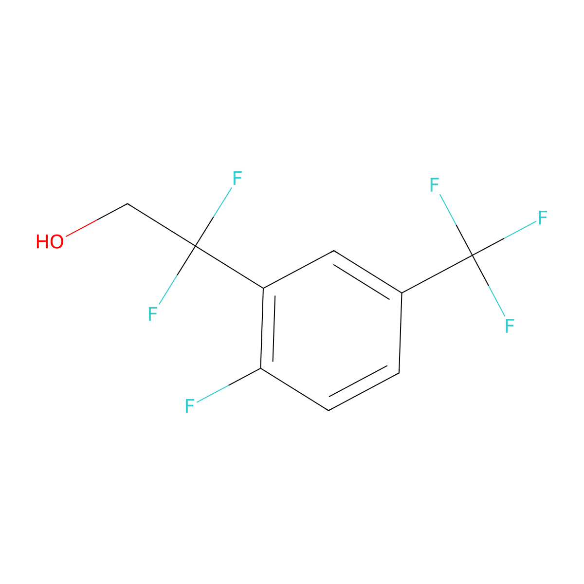 2,2-Difluoro-2-[2-fluoro-5-(trifluoromethyl)phenyl]ethan-1-ol molecular structure, CAS 2228837-01-0