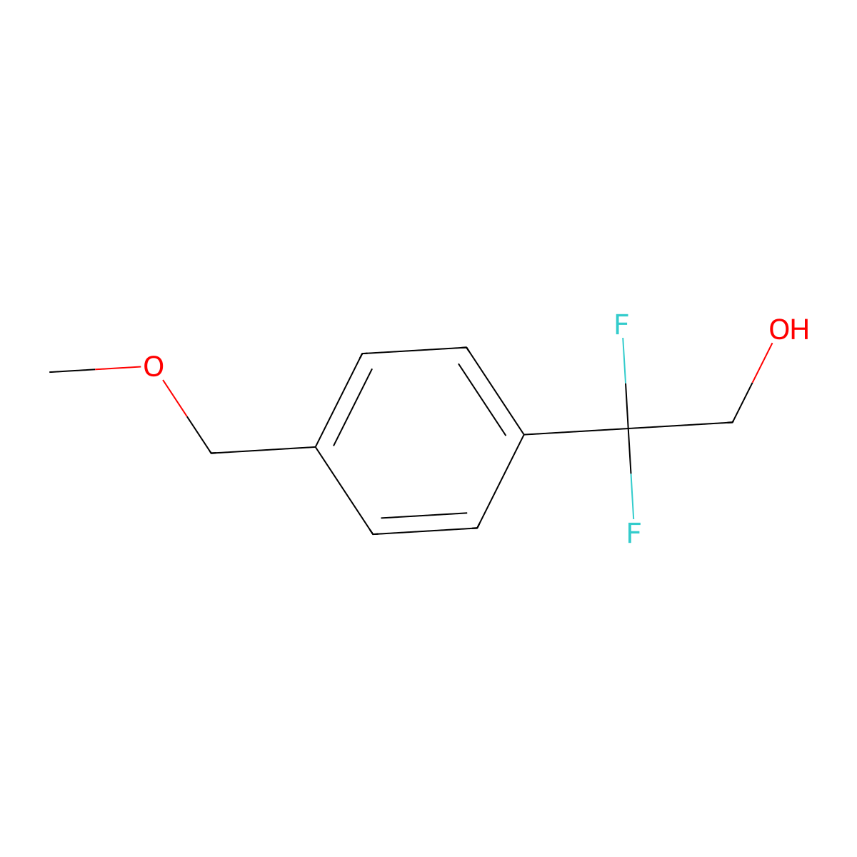 2,2-Difluoro-2-[4-(methoxymethyl)phenyl]ethan-1-ol molecular structure, CAS 2228837-53-2