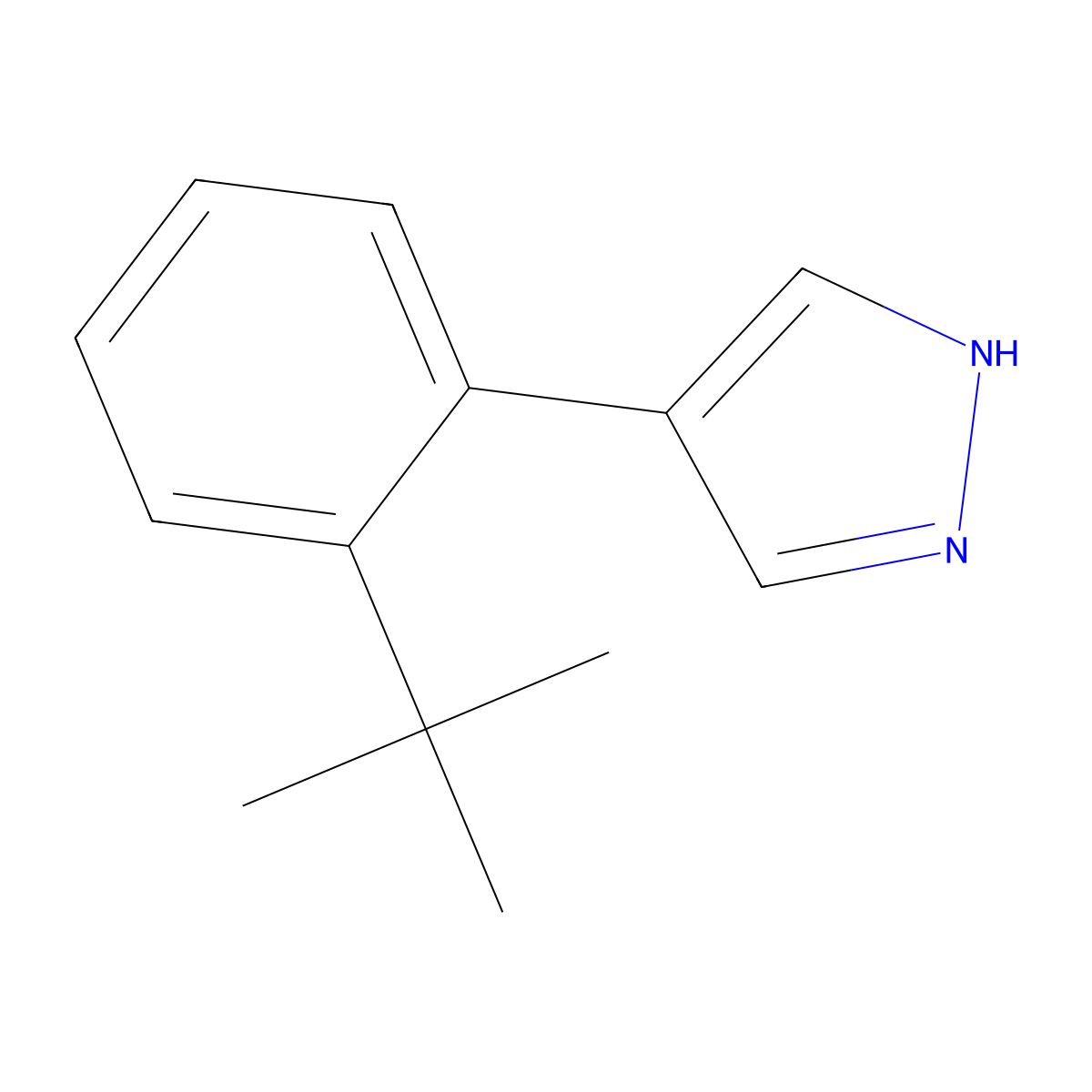 4-(2-tert-butylphenyl)-1H-pyrazole molecular structure, CAS 2228837-62-3