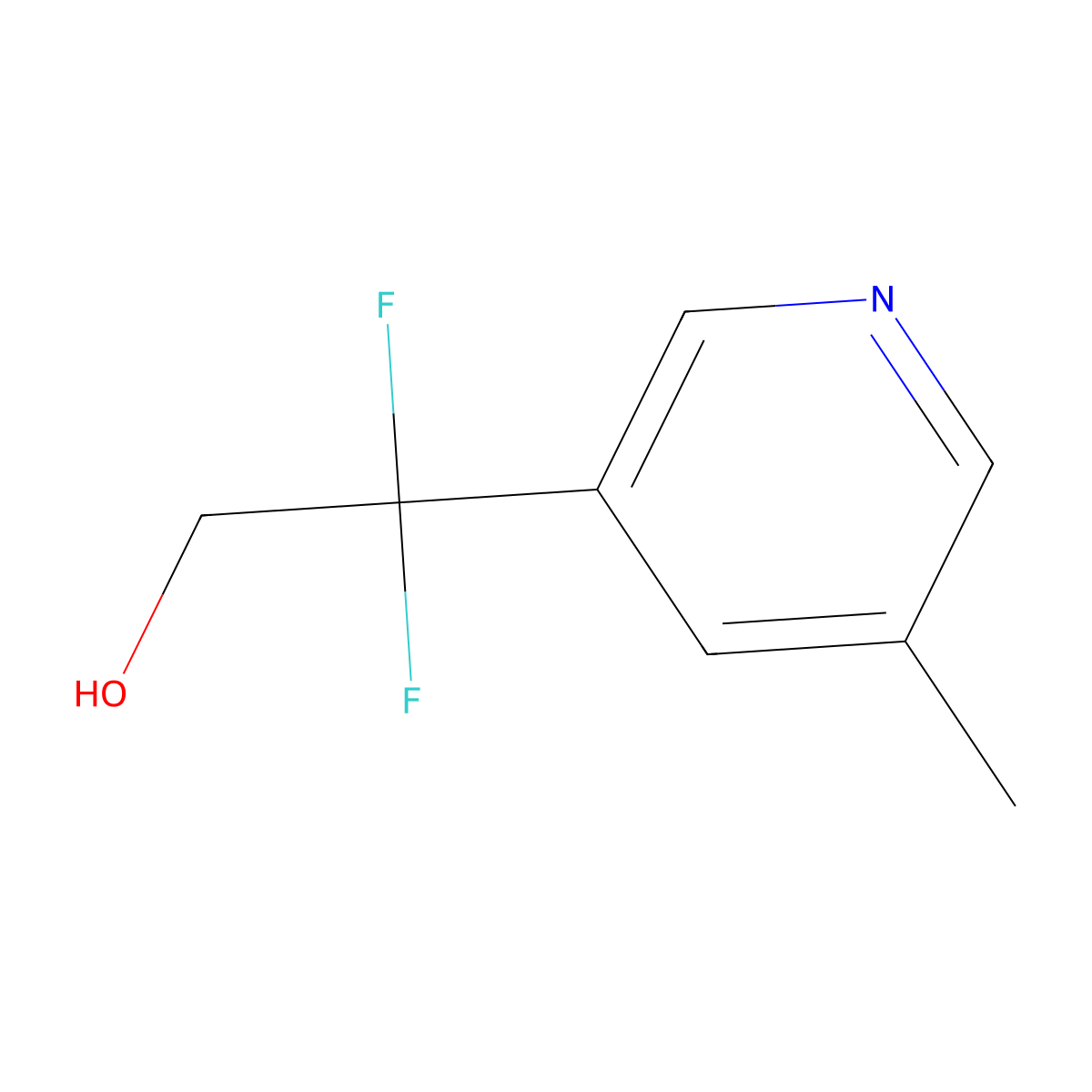 2,2-Difluoro-2-(5-methylpyridin-3-yl)ethan-1-ol molecular structure, CAS 2228838-23-9