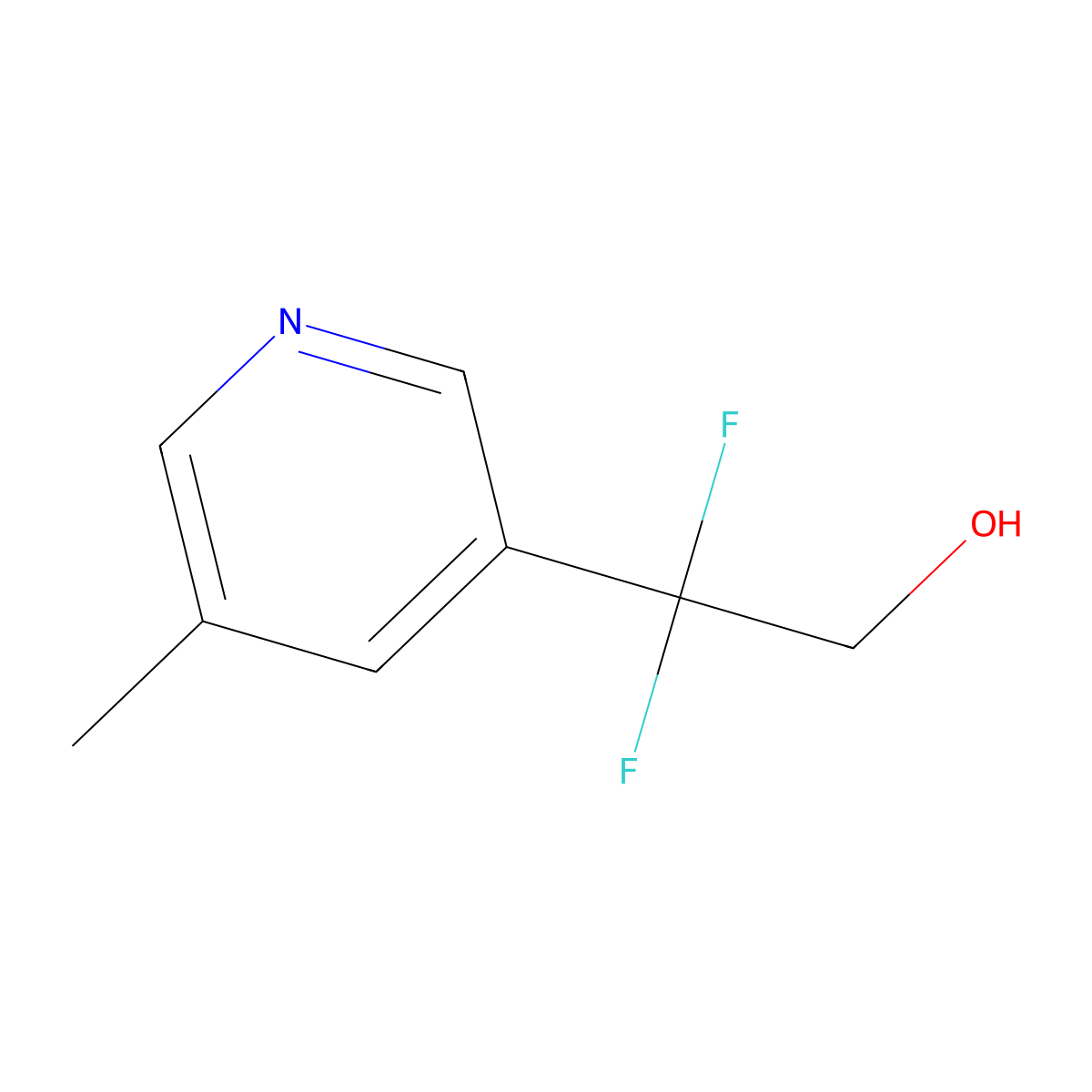 2,2-Difluoro-2-(5-methylpyridin-3-yl)ethan-1-ol molecular structure, CAS 2228838-23-9