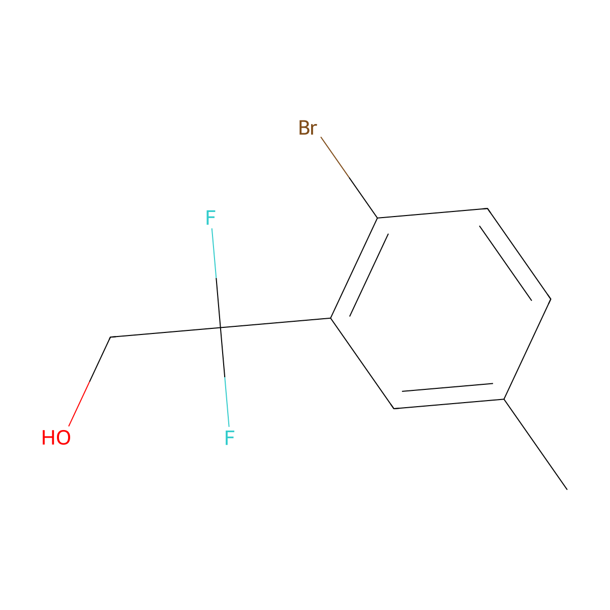 2-(2-Bromo-5-methylphenyl)-2,2-difluoroethan-1-ol molecular structure, CAS 2228838-31-9