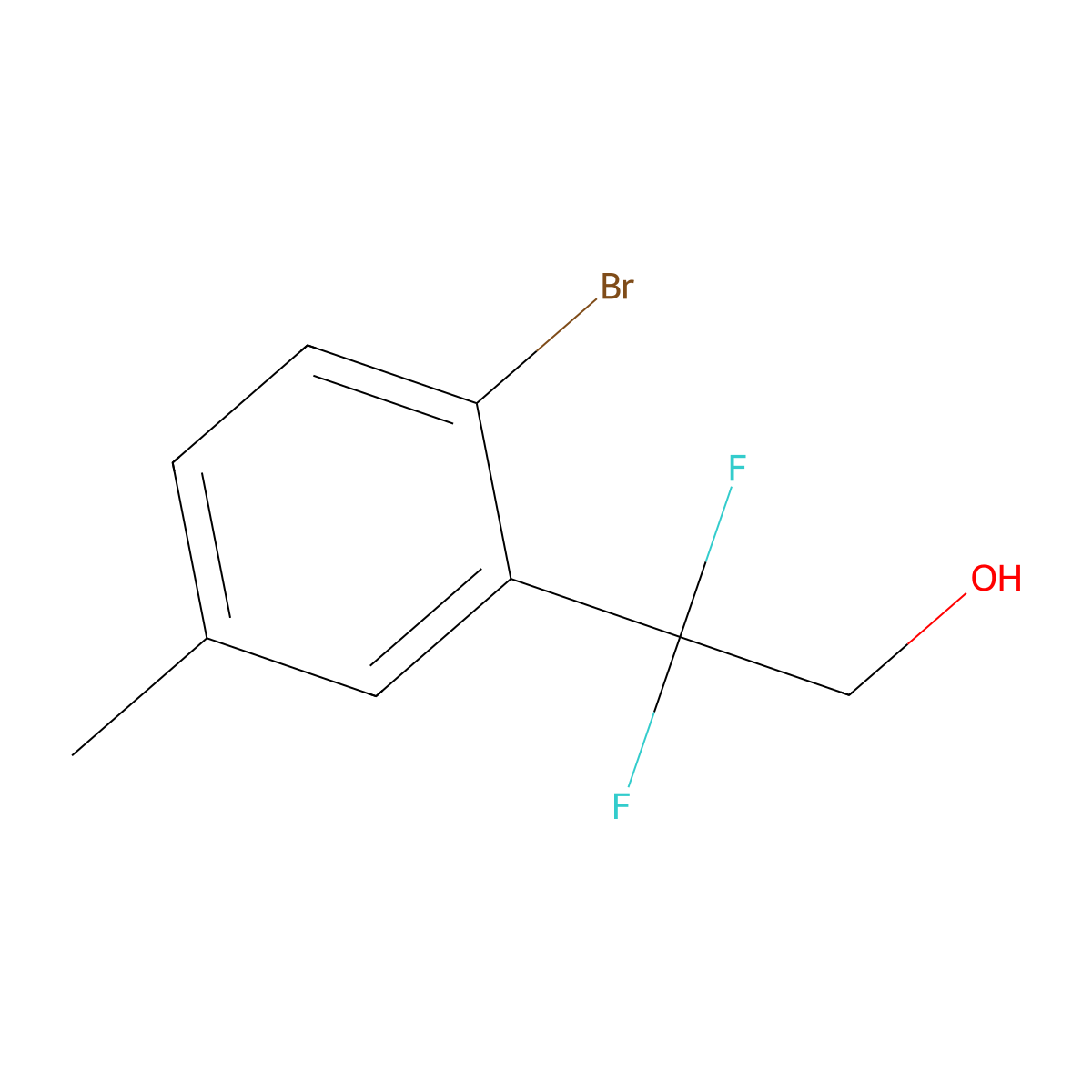 2-(2-Bromo-5-methylphenyl)-2,2-difluoroethan-1-ol molecular structure, CAS 2228838-31-9
