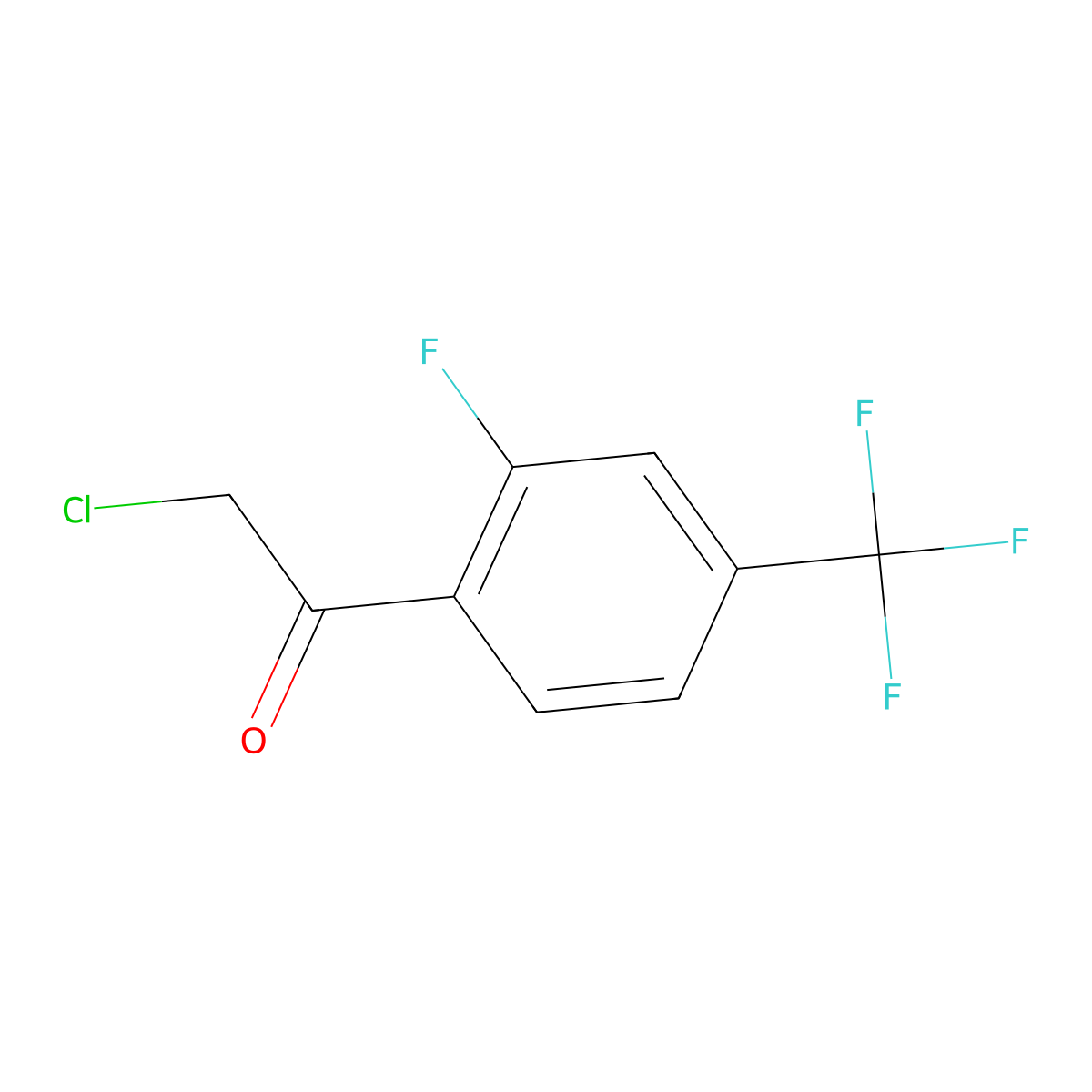 2-Chloro-1-[2-fluoro-4-(trifluoromethyl)phenyl]ethan-1-one molecular structure, CAS 2228838-32-0