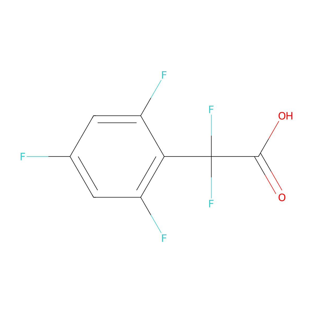 2,2-Difluoro-2-(2,4,6-trifluorophenyl)acetic acid molecular structure, CAS 2228838-88-6